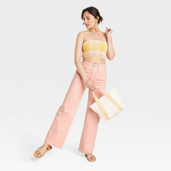 Women's Pink Wide-Leg Jeans - Picture 3 of 4